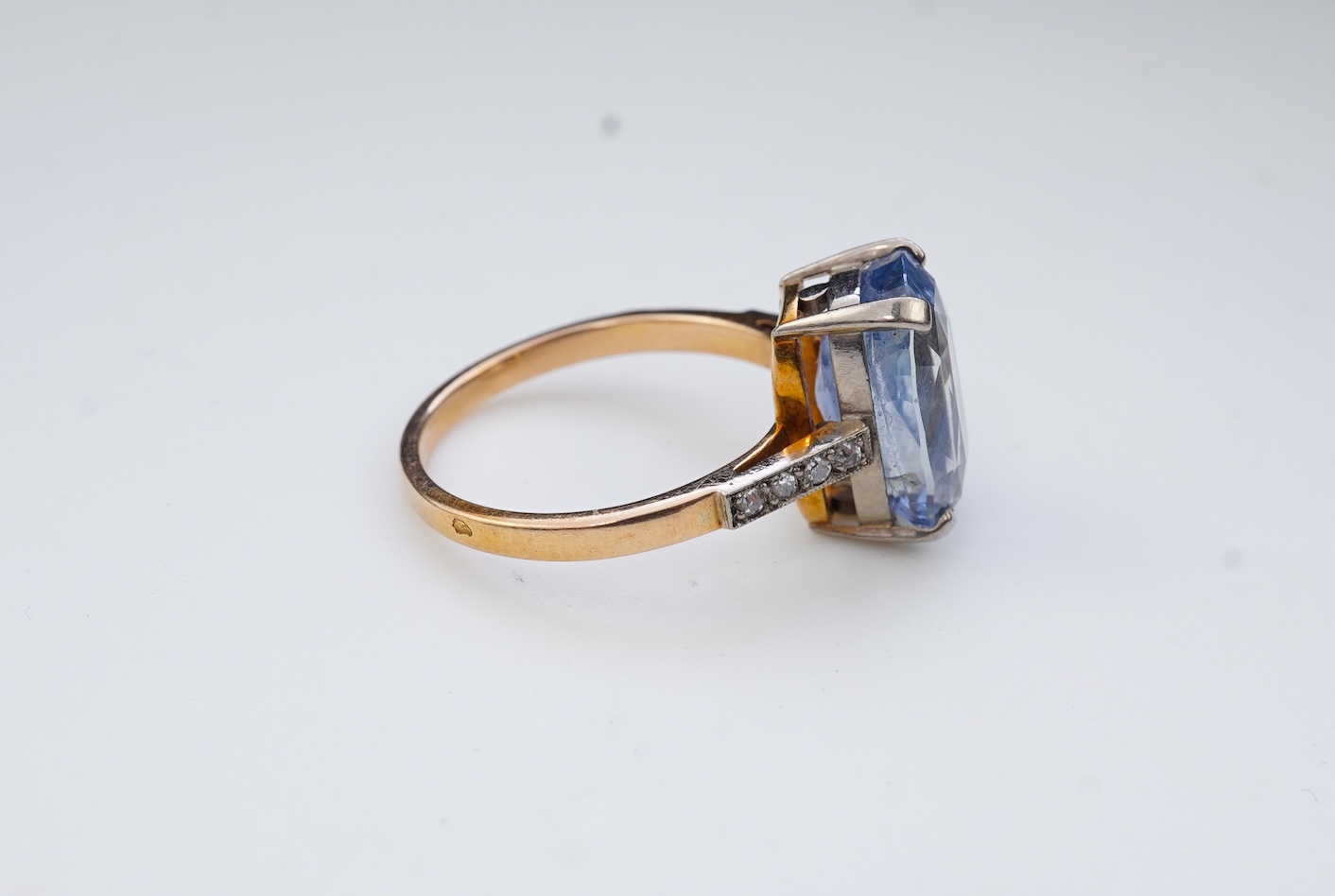 A sapphire and diamond ring, France, first half 20th century